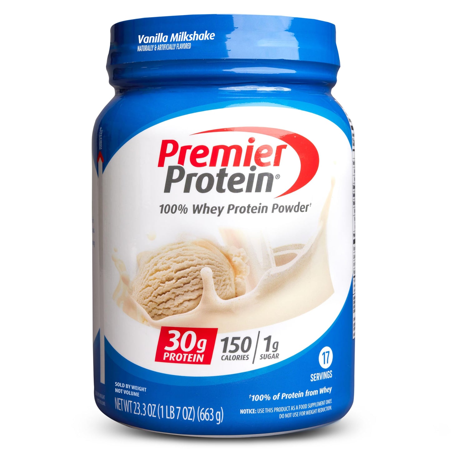 Premier Protein Vanilla Milkshake Powder - 30g Protein, Gluten Free, 29 Servings