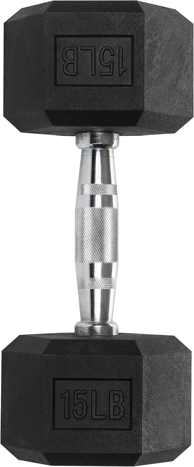 Hex Dumbbells - PVC Coated Weights, Chrome-Plated Knurled Handles, Fixed Hexagon Dumbbell - Workout, Exercise, Body Building Home Gym Training Gear - 3 Lb to 50Lb - Sold in Singles