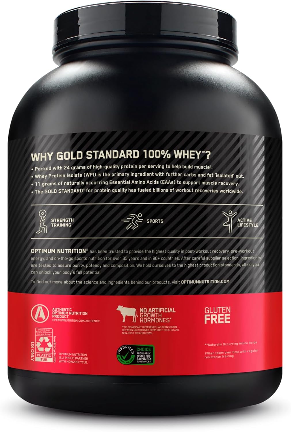 Optimum Nutrition Gold Standard 100% Whey Protein Powder, Vanilla Ice Cream, 5 Pound (Packaging May Vary)