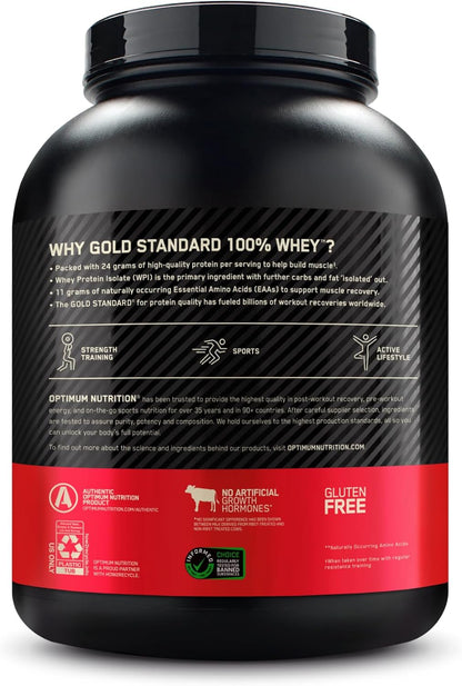 Optimum Nutrition Gold Standard 100% Whey Protein Powder, Vanilla Ice Cream, 5 Pound (Packaging May Vary)