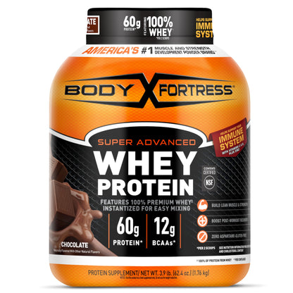 Body Fortress Whey Protein Powder - Vanilla with Immune Support, 3.9 lbs