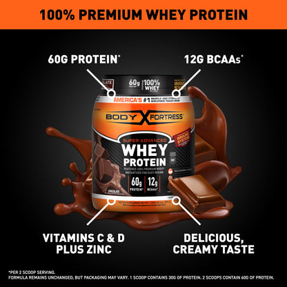 Body Fortress Whey Protein Powder - Vanilla with Immune Support, 3.9 lbs