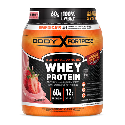 Body Fortress Whey Protein Powder - Vanilla with Immune Support, 3.9 lbs