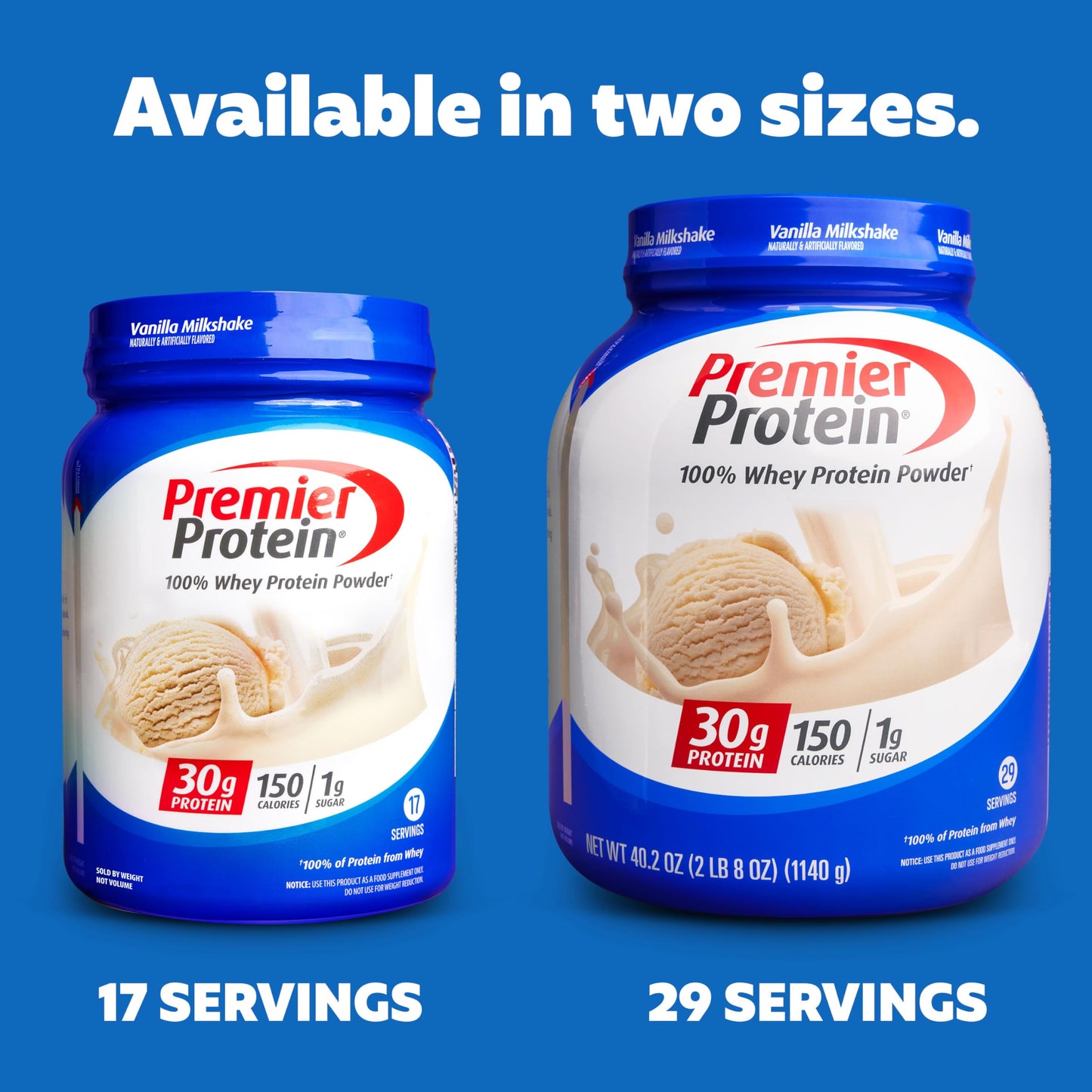 Premier Protein Vanilla Milkshake Powder - 30g Protein, Gluten Free, 29 Servings