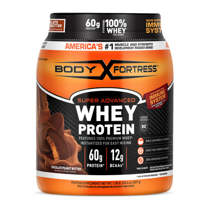 Body Fortress Whey Protein Powder - Vanilla with Immune Support, 3.9 lbs