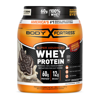 Body Fortress Whey Protein Powder - Vanilla with Immune Support, 3.9 lbs