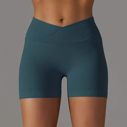 Women High Waist Workout Fitness Yoga Shorts Gym Push Up Yoga Leggings Scrunch Butt Seamless Sports Shorts
