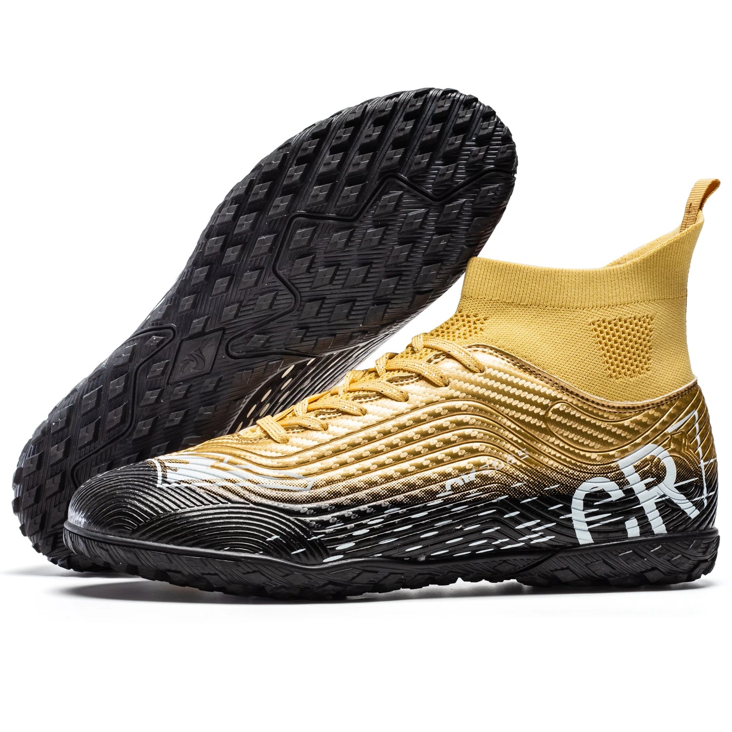 Football Cleats Men, Indoor Outdoor High Top Soccer Shoes Lightweight Shock Resistant Training Boots, Anti-collision Shoe Toe