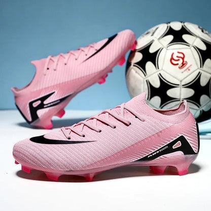 New Men Football Boots Cleats Long Spikes Outdoor Sport Soccer Shoes Adult Training Boys Non Slip Breathable Match Comfortable