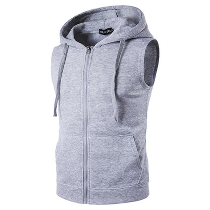 Men Casual Sport Tops Sleeveless Hooded Hoodie Sweatshirt Tank Top Sports Vest Workout Top for Athletics Running Jogging Cycling