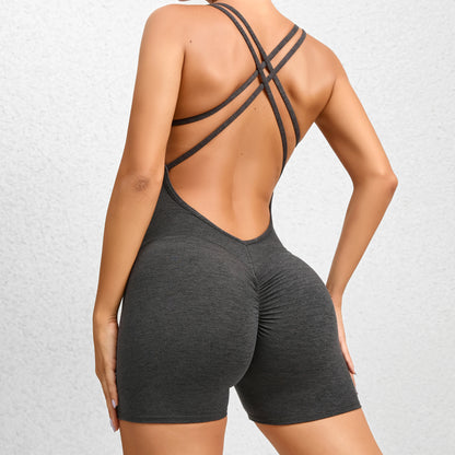 Padded Active Wear Gym Yoga Bodysuit Women Fitness Clothing Women Workout Female Sports Outfit Suits Exercise Jumpsuit