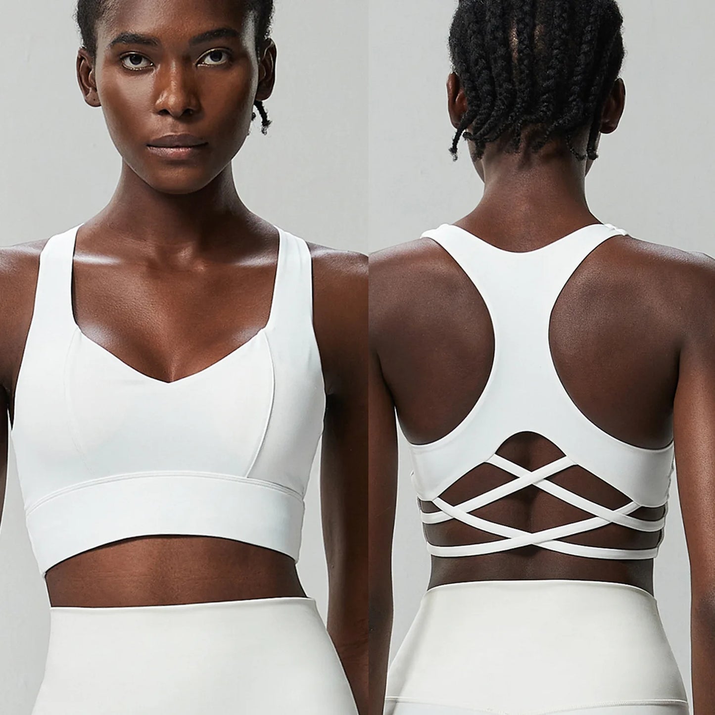 Women Fitness Yoga Bra Buttery Soft Gathered Push Up Sports Underwear High Imapact Gym Crop Top Breathable Workout Clothes