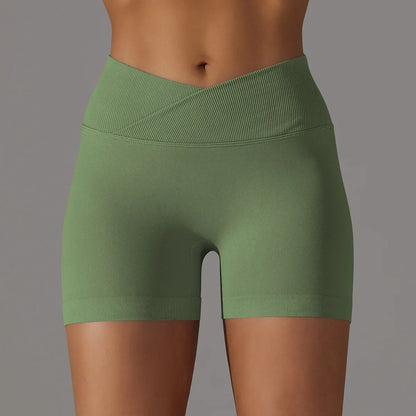 Women High Waist Workout Fitness Yoga Shorts Gym Push Up Yoga Leggings Scrunch Butt Seamless Sports Shorts