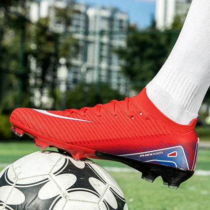 New Men Football Boots Cleats Long Spikes Outdoor Sport Soccer Shoes Adult Training Boys Non Slip Breathable Match Comfortable