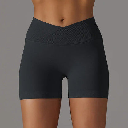 Women High Waist Workout Fitness Yoga Shorts Gym Push Up Yoga Leggings Scrunch Butt Seamless Sports Shorts