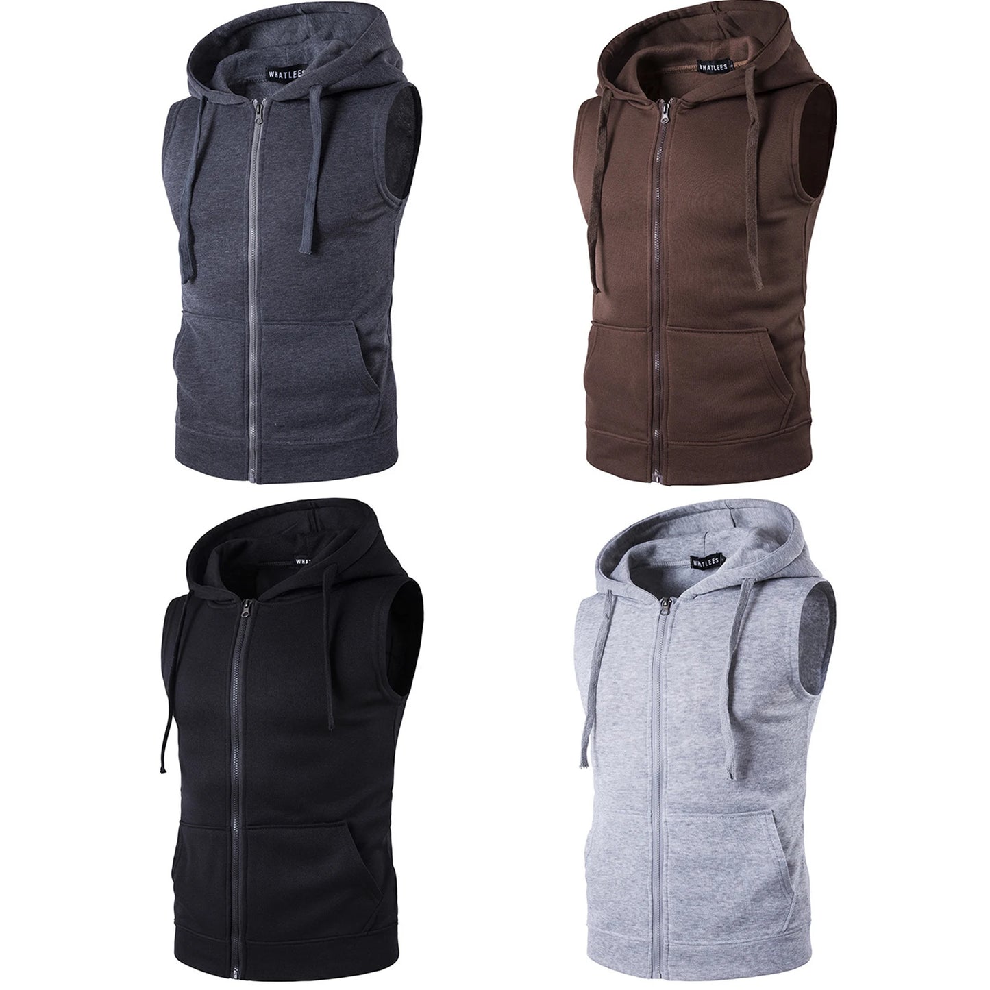 Men Casual Sport Tops Sleeveless Hooded Hoodie Sweatshirt Tank Top Sports Vest Workout Top for Athletics Running Jogging Cycling