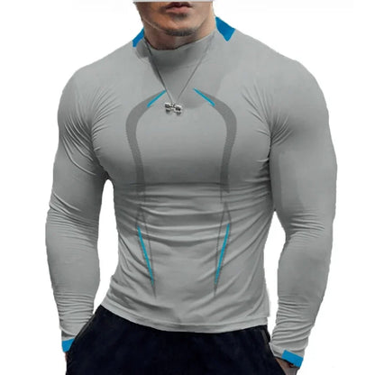 Men Compression Sports Shirt Tops Long Sleeve Gym Exercise Fitness T-Shirts Quick Dry Running t Shirts Bodybuilding Tees Clothes