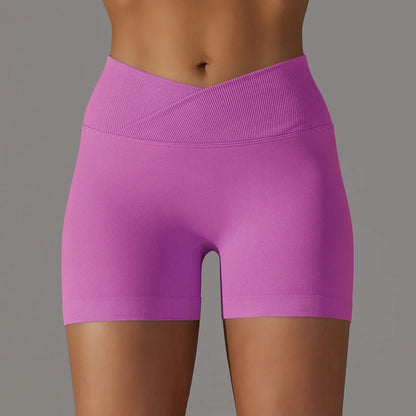 Women High Waist Workout Fitness Yoga Shorts Gym Push Up Yoga Leggings Scrunch Butt Seamless Sports Shorts