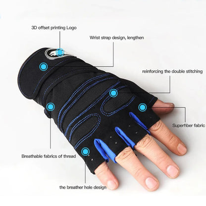 Gym Gloves for Women Men Fitness Weight Lifting Wristband Gloves Body Building Training Sports Exercise Cycling Glove Shockproof