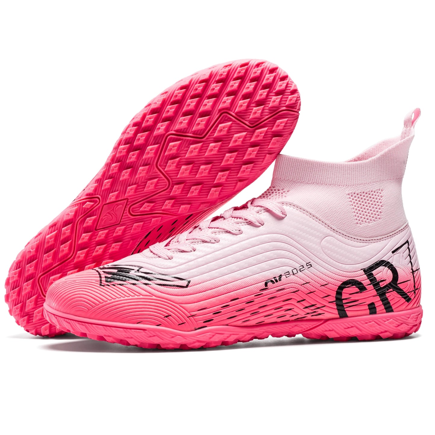 Football Cleats Men, Indoor Outdoor High Top Soccer Shoes Lightweight Shock Resistant Training Boots, Anti-collision Shoe Toe