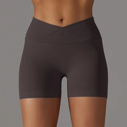 Women High Waist Workout Fitness Yoga Shorts Gym Push Up Yoga Leggings Scrunch Butt Seamless Sports Shorts
