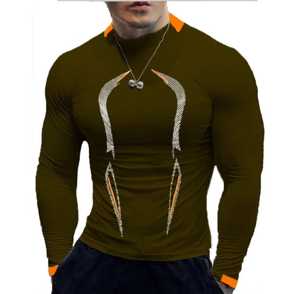 Men Compression Sports Shirt Tops Long Sleeve Gym Exercise Fitness T-Shirts Quick Dry Running t Shirts Bodybuilding Tees Clothes