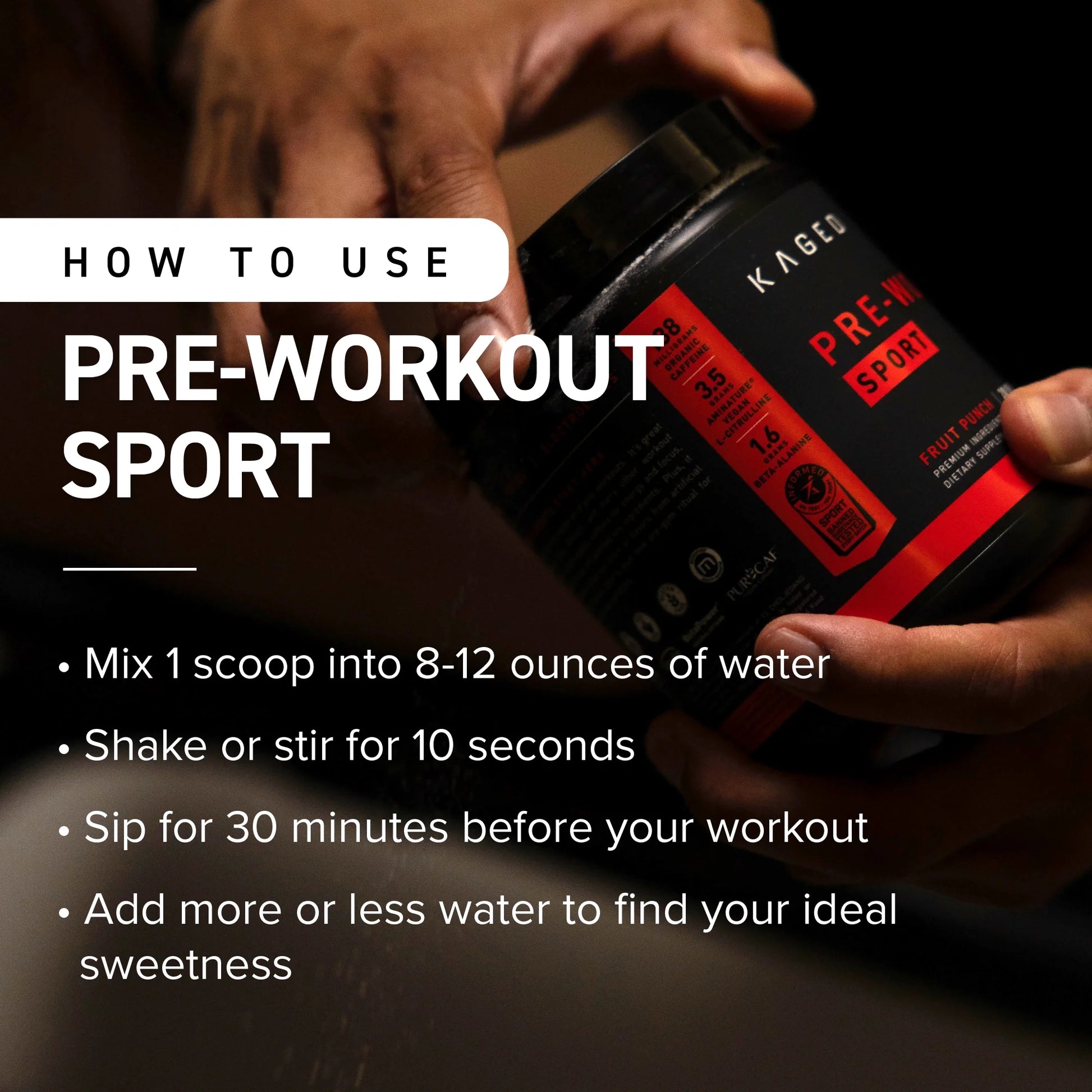 Muscle Pre-Workout Sport Fruit Punch, Amino Acid Supplements, 20 - 13G Servings